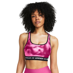 UNDER ARMOUR Mid Crossback Print Sport-BH Damen 686 - astro pink/pink/white XS