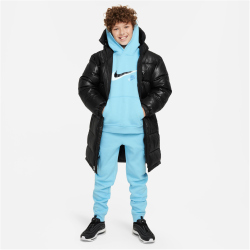 NIKE Sportswear Standard Issue Fleece Hoodie Jungen 407 - aquarius blue M (137-147 cm)