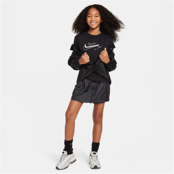 NIKE Sportswear Swoosh Boxy T-Shirt M&auml;dchen 010 - black M (137-146 cm)