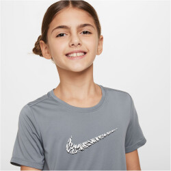 NIKE One kurzarm Sportshirt Mädchen 084 - smoke grey...