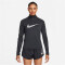 NIKE Swoosh Dri-FIT 1/2-Zip Langarmshirt Damen 010 - black/white XL