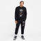 NIKE Club Fleece Sweatshirt Herren 010 - black/safety orange S