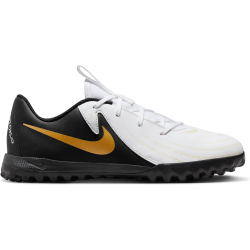 NIKE Jr. Phantom GX II Academy TF Multinocken-Fu&szlig;ballschuhe Kinder 100 - white/black/mtlc gold coin 34