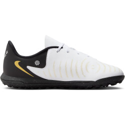 NIKE Jr. Phantom GX II Club TF Multinocken-Fußballschuhe Kinder 100 - white/black/mtlc gold coin 38.5
