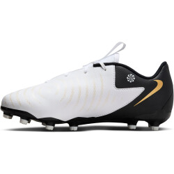 NIKE Jr. Phantom GX II Academy FG/MG Fußballschuhe Kinder 100 - white/black/mtlc gold coin 35.5