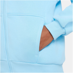 NIKE Sportswear Club Fleece Kapuzenjacke Kinder 407 - aquarius blue/white XS (122-128 cm)