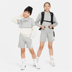 NIKE Sportswear Club French Terry Fleece Shorts Kinder 063 - dk grey heather/base grey/white S (128-137 cm)