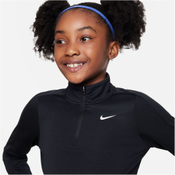 NIKE Dri-FIT 1/2-Zip langarm Trainingsshirt M&auml;dchen 010 - black/white L (146-156 cm)