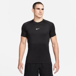 NIKE Pro Dri-FIT Slim kurzarm Trainingsshirt Herren 010 - black/white XL
