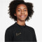 NIKE Dri-FIT Academy23 langarm Fußball Trainingsshirt Kinder 017 - black/black/metallic gold S (128-137 cm)