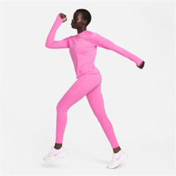 NIKE Dri-FIT Crew langarm Lauf-Oberteil Damen 675 - playful pink/reflective silv M