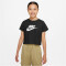 NIKE Sportswear Cropped T-Shirt Mädchen 012 - black/white XS (122-128 cm)