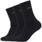 3er Pack camano Baumwoll Sportsocken mit Komfort-Bund 0005 - black 35-38