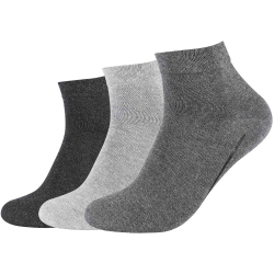 3er Pack camano Soft Quarter Socken 0049 - grey mixed 43-46