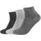 3er Pack camano Soft Quarter Socken 0049 - grey mixed 43-46