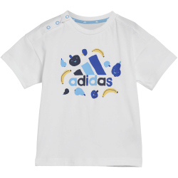 adidas Essentials Allover Printed Set T-Shirt + Shorts Kinder 001A - white/seblbu 80