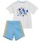 adidas Essentials Allover Printed Set T-Shirt + Shorts Kinder 001A - white/seblbu 80