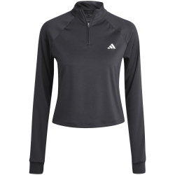 adidas Train Essentials Minimal Branding Cover Up 1/4-Zip Sweatshirt Damen IS4028 - black XS