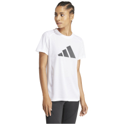 adidas Train Essentials Big Performance Logo Trainingsshirt Damen IT0545 - white/black M