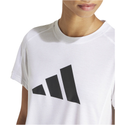 adidas Train Essentials Big Performance Logo Trainingsshirt Damen IT0545 - white/black M