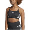 adidas Aeroreact Light Support 3-Streifen Sport-BH Damen 095A - black/white XS A-B
