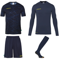 uhlsport Prediction Torwart-Set Herren marine/fluo gelb 3XL