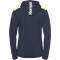Kempa Emotion 27 Trainingsjacke mit Kapuze Damen marine/fluo gelb XS
