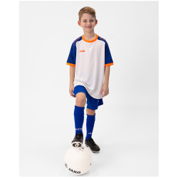 JAKO Iconic kurzarm Trikot Kinder 017 - wei&szlig;/sportroyal/neonorange 128