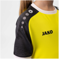 JAKO Iconic kurzarm Trikot Kinder 326 - soft yellow/schwarz 128