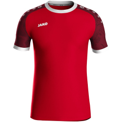 JAKO Iconic kurzarm Trikot 113 - sportrot/weinrot M