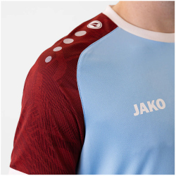 JAKO Iconic kurzarm Trikot 457 - lightblue/weinrot S