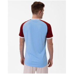 JAKO Iconic kurzarm Trikot 457 - lightblue/weinrot XXL