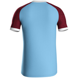 JAKO Iconic kurzarm Trikot 457 - lightblue/weinrot XXL