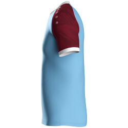 JAKO Iconic kurzarm Trikot 457 - lightblue/weinrot XXL
