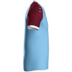 JAKO Iconic kurzarm Trikot 457 - lightblue/weinrot XXL
