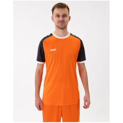 JAKO Iconic kurzarm Trikot 351 - neonorange/schwarz M