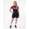 JAKO Iconic T-Shirt Damen 901 - marine/chili rot 34