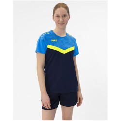 JAKO Iconic T-Shirt Damen 914 - marine/jako blau/neongelb 34