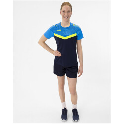 JAKO Iconic T-Shirt Damen 914 - marine/jako blau/neongelb 34