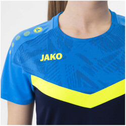 JAKO Iconic T-Shirt Damen 914 - marine/jako blau/neongelb 34