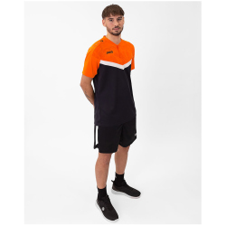 JAKO Iconic Poloshirt 807 - schwarz/neonorange 3XL