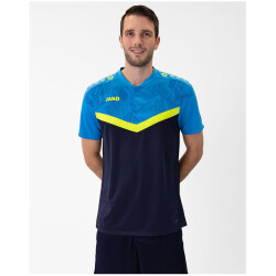 JAKO Iconic Poloshirt 914 - marine/jako blau/neongelb S