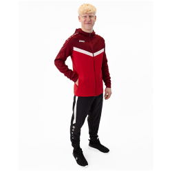 JAKO Iconic Trainingsjacke mit Kapuze 103 - rot/weinrot L