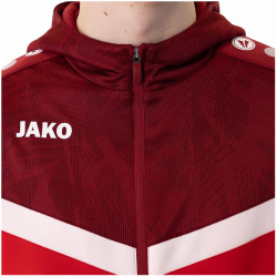 JAKO Iconic Trainingsjacke mit Kapuze 103 - rot/weinrot L