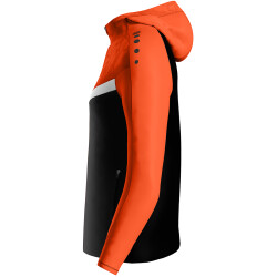 JAKO Iconic Trainingsjacke mit Kapuze Damen 807 - schwarz/neonorange 36