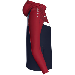 JAKO Iconic Trainingsjacke mit Kapuze Damen 901 - marine/chili rot 34