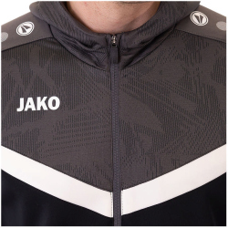 JAKO Iconic Trainingsjacke mit Kapuze 801 - schwarz/anthrazit S