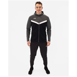 JAKO Iconic Trainingsjacke mit Kapuze 801 - schwarz/anthrazit L
