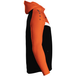 JAKO Iconic Trainingsjacke mit Kapuze 807 - schwarz/neonorange S