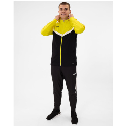 JAKO Iconic Trainingsjacke mit Kapuze 808 - schwarz/soft yellow S